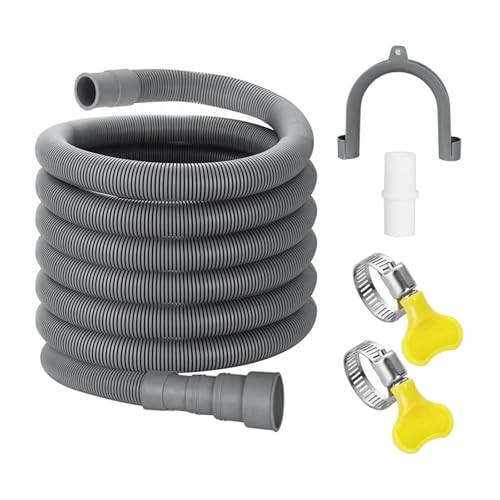 Juego De Extensión De Manguera De Drenaje, Manguera Universal For Lavadora, Incluye Soporte, Conector De Manguera Y Abrazaderas De Manguera, Mangueras De Drenaje