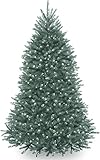 National Tree Company Pre-Lit Artificial Full Christmas Tree, Blue, Dunhill Fir, White Lights,...
