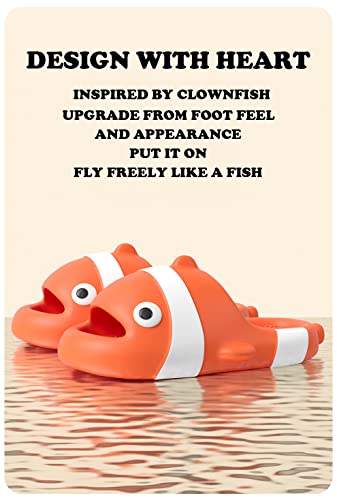 Clownfish Slides for Women Men Cloudy Cloudy Clownfish Slippers Novelty Open Toe Slide Sandals Unisex Beach Shoes2