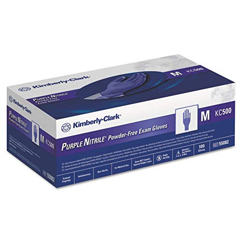 Haylard Health Professional 55082 PURPLE NITRILE Exam Gloves, 242 mm Length, Medium, Purple (Box of 100)