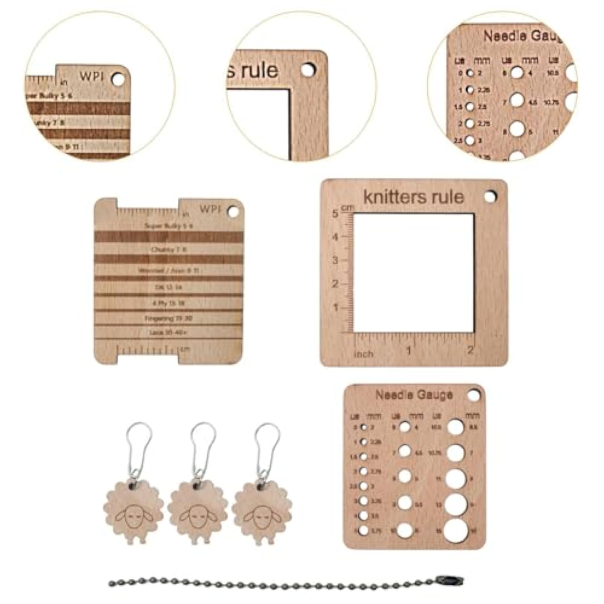 Knitting Gauge Ruler Set for Sweater Knitting