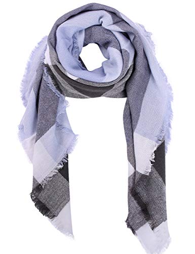 Bess Bridal Women's Plaid Blanket Winter Scarf Warm Cozy Tartan Wrap Oversized Shawl Cape