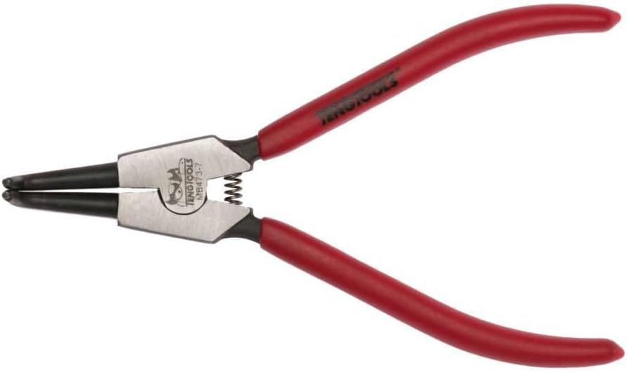 Teng Tools 7 Inch Vinyl Grip Bent/Outer Type Snap Ring/Circlip Pliers - MB473-7