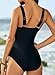 Aleumdr Women's One Piece Swimsuit Tummy Control Swimwear V Neck Adjustable Straps Padded Swimming Costumes Bikini Bating Suits Black 302 Large
