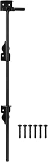 HILLMASTER 24" Heavy Duty Cane Bolt Gate Drop Rod for Wood Fence, Steel Drop Bolts Cane Bolt Hardware for Wooden Gater and Holding Doors, Black Finish