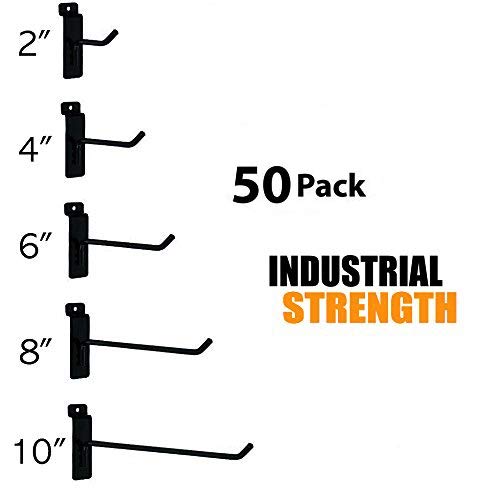 Only Hangers Commercial Grade Slatwall Hooks - Combo Pack of 50 Assorted Size