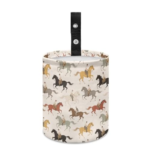 Image of Horse Race Car Garbage Can, Hanging Car Trash Can for Car Accessories, Vehicle, Travelling, Camping, Cute Car Back Seat Organizer