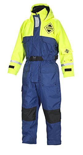Fladen Flotation Suit 845 Schwimmanzug in Blau-Gelb, der leichteste Anzug auf dem Markt ohne Kompromisse bei der Sicherheit (XXS)