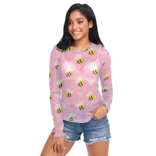 T-shirt en maille respirante pour femme S-XXL imprimé toutes saisons par Wudan