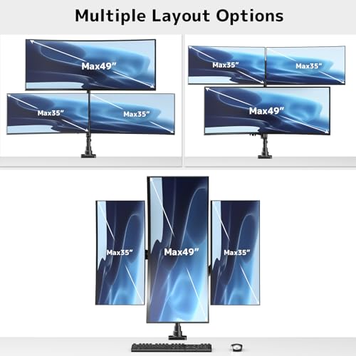 Putorsen Triple Monitor Mount up to 49 Inch Gas Spring Arms - image 7