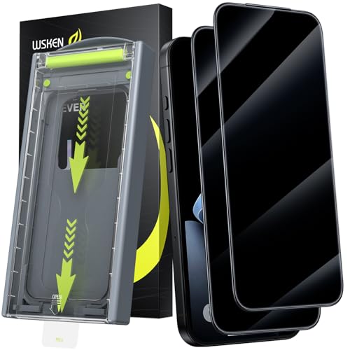 WSKEN für iPhone 16/15 für Panzerglas Sichtschutz - [Auto Dust-Elimination][24°Anti Spy] 9H Privacy Anti Reflexion Schutzfolie Full Screen Displayschutz Folie,Anti Fingerabdruck,Bläschenfrei,2 Stück