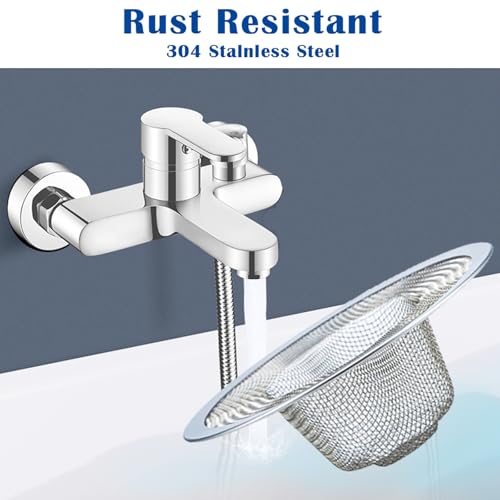 2 pcs Heavy Duty Stainless Steel Slop Basket Filter Trap, 2.75" Top / 1" Mesh Metal Sink Strainer,Perfect for Kitchen Sink/Bathroom Bathtub RV Wash Basin Floor Drain Balcony Drain Hole - Image 4