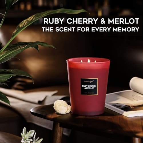 HomeLights-Scented-Candles-Candles-for-Home-Scented-Large-Jar-Aromatherapy-Candles-Natural-Soy-Wax-130-Hours-Long-Burning-Candles-Gift-Ruby-Cherry-Merlot HomeLights Scented Candles Candles for Home Scented Large Jar Aromatherapy Candles Natural Soy Wax 130 Hours Long Burning Candles Gift Ruby Cherry Merlot