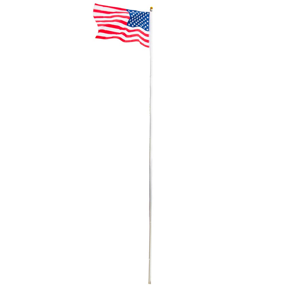 Truncated Flagpole with Adjustable & Scalable, Easy to assemble, for Courtyard, Outdoor. (Silver, 20FT)