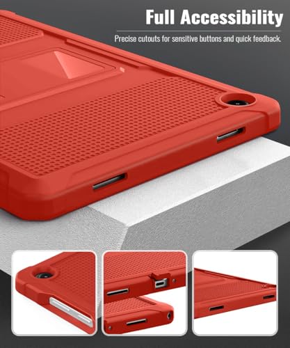 Image of MoKo Shockproof Case Fit Samsung Galaxy Tab A11+ Plus / A9+ 11 Inch | Full Body Rugged Stand Back Cover with Built-in Screen Protector for Galaxy Tab A11+ / A9+ Tablet, Red
