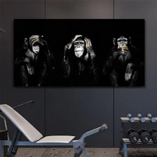 Tableau singe moderne 90x180cm sans cadre grande toile pour décoration murale de salon