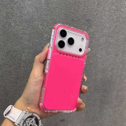 Coque iPhone 15 Pro Max rose bonbon solide protection hybride PC TPU