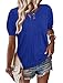 Womens Tops Short Sleeve Sweater Basic Plus Size Summer Clothes for Women Maternity Capsule Wardrobe Royal Blue 2XL