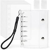 シール帳 透明 A7サイズ はがせる 女の子 シールバインダー シール手帳 クリアバインダー 6穴 シール収納 推し活グッズ シール台紙10枚セット 3層構造 PPシート2枚&専用ストラップ付き（透明）