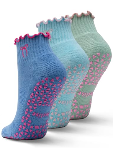 Juclise Pilates Grip Yoga Socks for Women, Athletic Non
