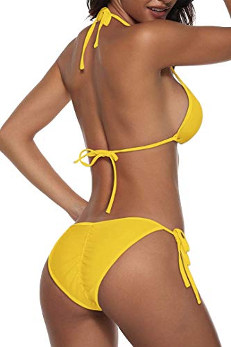 Image of Women Two Piece Swimsuit Sexy Swimwear Halter String Triangle Bikini Sets