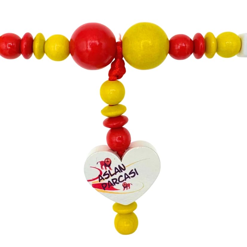 Set Nuckelkette + Kinderwagenkette mit Namen " für GALATASARAY Fan - ASLAN PARCASI " Rot Gelb/Baby/Unisex/Personalisiert/HANDMADE