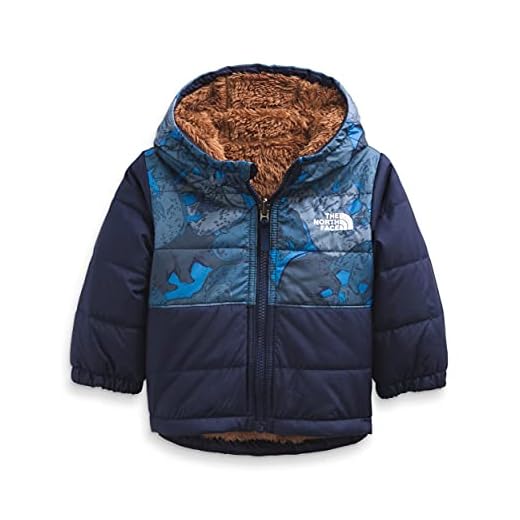 The North Face Infant Reversible Mount Chimbo Full Zip Hooded Jacket, TNF Navy Bear Camo Print, 3M