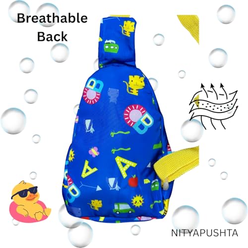 Image of Kids Small Cartoon Design Sling Crossbody Shoulder Bag for Boys & Girls, School Travel & Casual Backpack with Adjustable Strap for Children & Toddlers