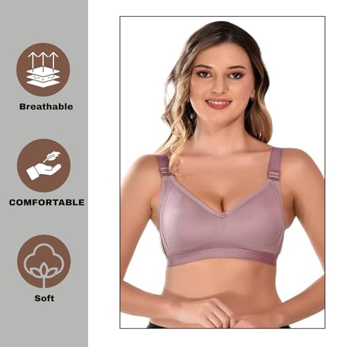 Image of Viral Girl Women's Wire-Free Cotton Hosiery Bra | Non-Padded, Full Coverage, Adjustable Straps | Soft Comfortable Innerwear with Hook & Eye Closure for Everyday Use