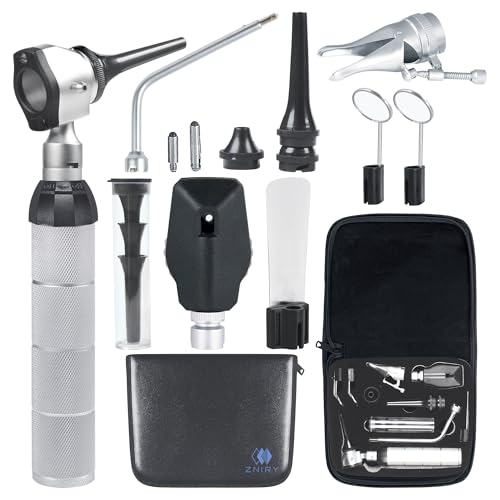 Zniry Veterinary LED ENT Otoscope Diagnostic Set, with 12 Various Diagnostic Instruments