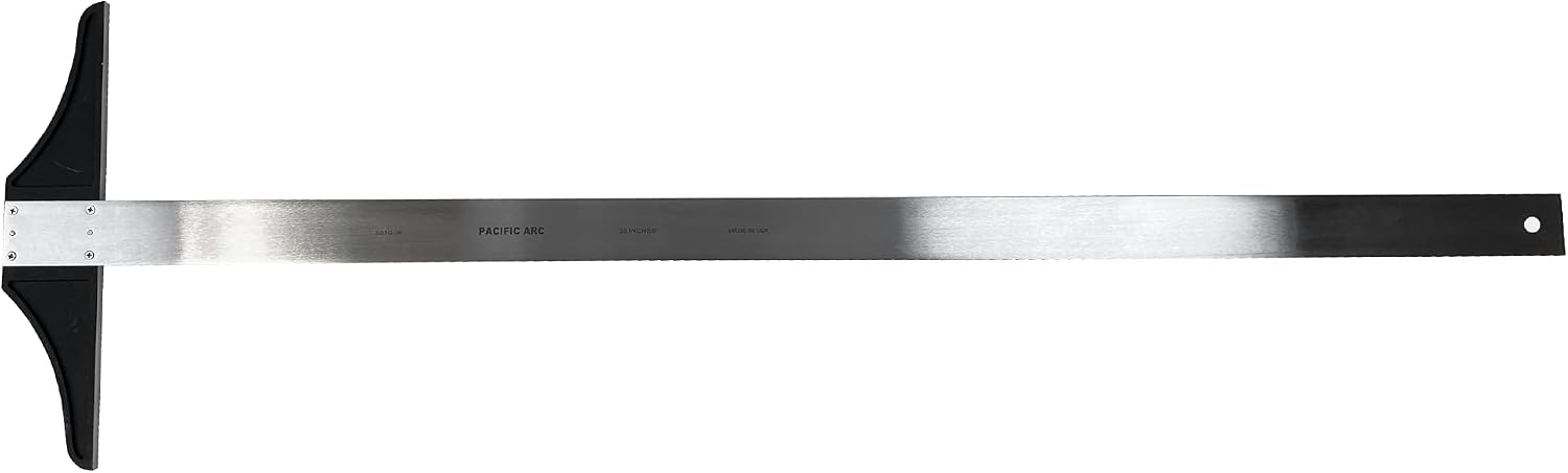 Pacific Arc 36 Inch T Square, Traditional Stainless Steel Plain