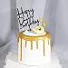 Ouceanwin 4 piezas Cake Topper Motocicleta Decoraciones para Tartas Negro y Dorado,...