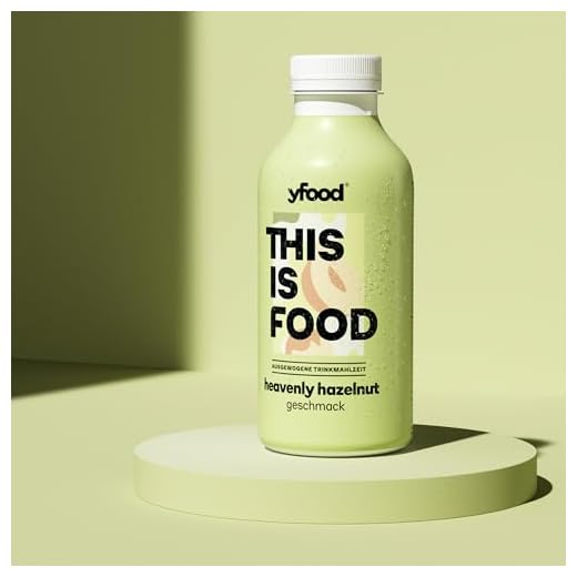 yfood Drink Heavenly Hazelnut, Leckere Trinkmahlzeit für unterwegs, THIS IS FOOD Drink, 33g Protein, 26 Vitamine und Mineralstoffe, 12 x 500ml, Geschmack Haselnuss, inkl. 3,00 € Pfand