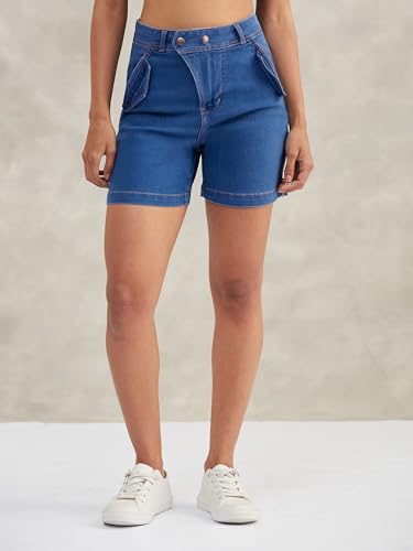 Image of Dolce Crudo Women's High Rise Denim Shorts - Relaxed Fit