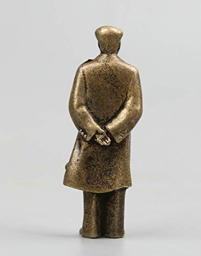 Estatua pequeña de Mao Zedong de bronce grabado miniatura 3