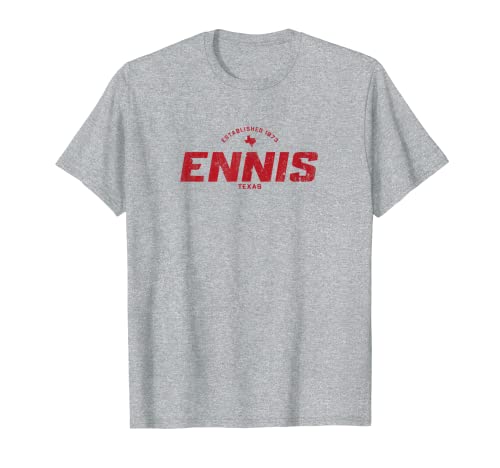 Ennis Texas TX Vintage Athletic Logo Rouge T-Shirt