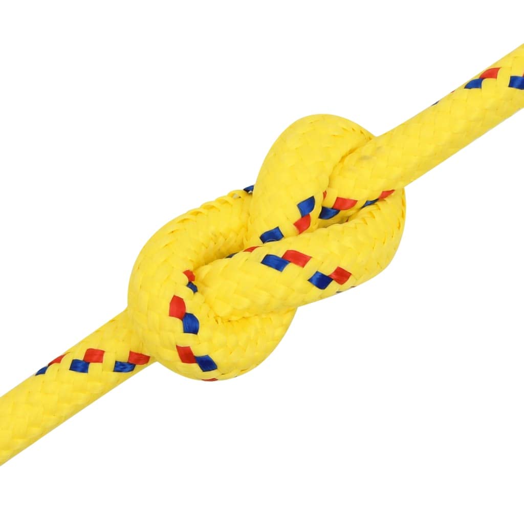 Bootsseil Gelb aus Polypropylen, 18 mm stark, 50 m langes Seil, für Segelboot Boot Yacht, zum Auftakeln und Festmachen, witterungsbeständig
