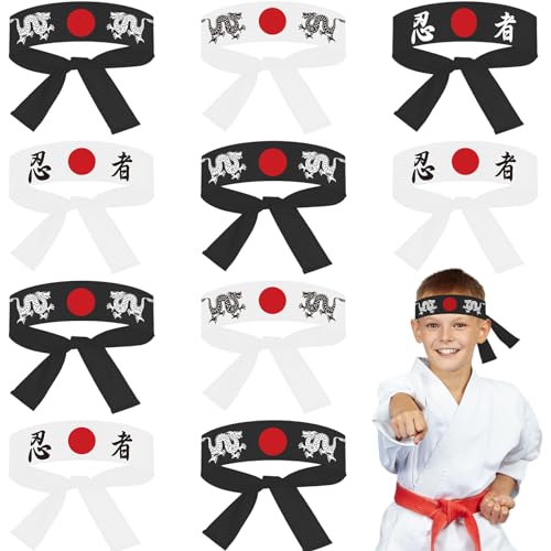 ZOIIWA 48Pcs Japanese Karate Headband Japanese Sushi Chef Bandana Headwear for Karate Sports Kitchen Cooking Headbands Supply for Birthday Party Favors