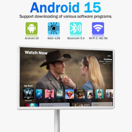 Image of 32 inch FHD Smart Portable TV 1080P Touchscreen Android 15 OS,6G +128GB Storage