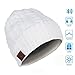 Produktbild Bluetooth Strickmütze Bluetooh 5,0 Kopfhörer Knit Winter-Hüte Cap mit abnehmbaren Eingebautes Mikrofon und HD-Stereo-Lautsprecher,Weiß