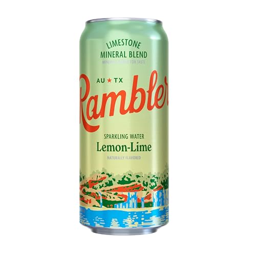 Image of AUTX RAMBLER Sparkling Water, Texas Limestone Mineral Blend, Lemon-Lime Flavor, 16-Ounce Tallboy Cans, 12-Pack