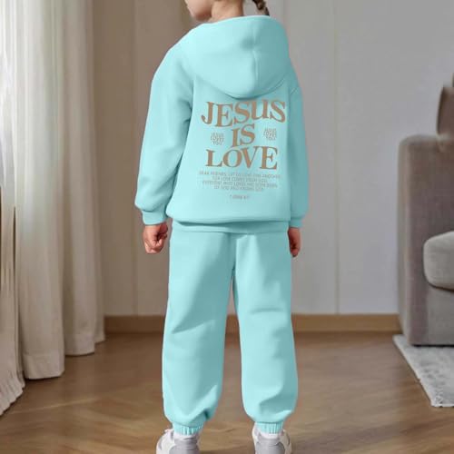Jesus Sweatsuit 2 Piece for Kids Boys Girls Fall Clothes Christian Hoodies Long Sleeve Pullovers and Jogging Sweatpants4