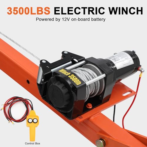 Grúa eléctrica para camioneta 1100 lb con cabrestante 3500 lb 12V miniatura 3