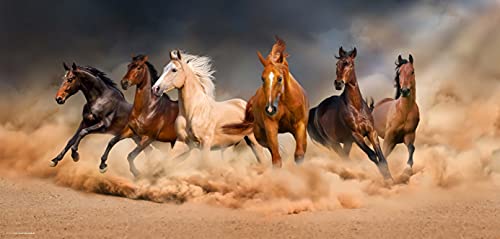 Desk pad for Children and Adults, Wild Horses, Made of Premium Vinyl (Plastic), 84 x 40 cm - Image 3