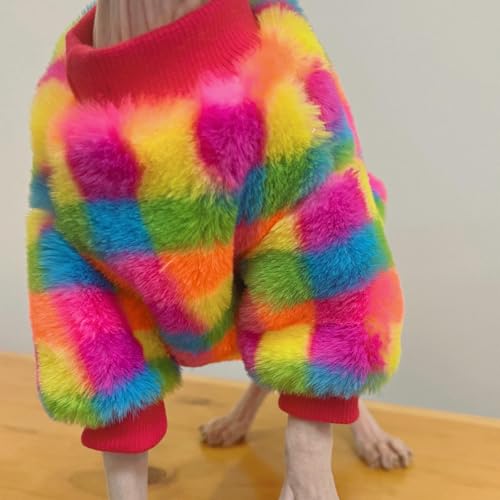 Pull chat Sphynx vêtement hiver Devon Rex plaid chaud à manche - 5