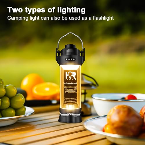 Image of DOTWISE Camping Lantern Rechargeable 3000mAh,Lanterns for Power outages Max 240LM Stepless Dimming&5 Modes Magnetic Base (Red)