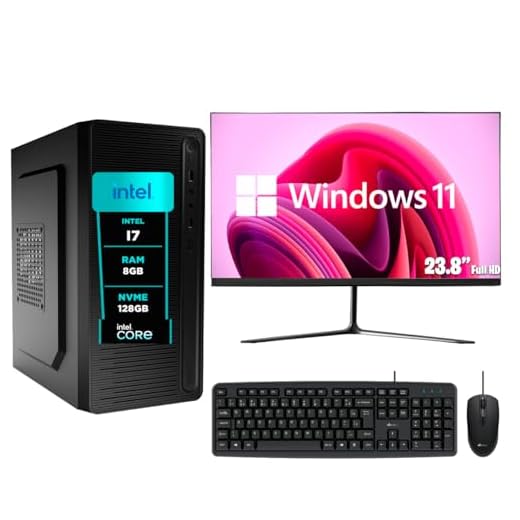 Computador Pc Completo eFacini, Intel Core i7, 8GB, W11 Pro, Monitor 24 Polegadas, Ssd NVME - 128gb