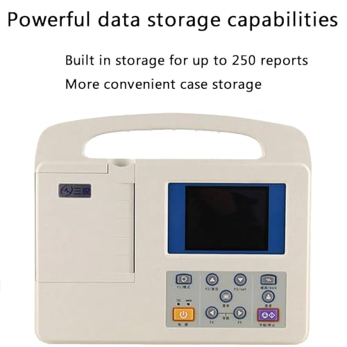 Portable 12-Lead 3-Channel ECG Machine with Color LCD - Digital Electrocardiograph Monitor for Heart Health - for Intensive Care & Home Use with Printing Paper Included - Image 3