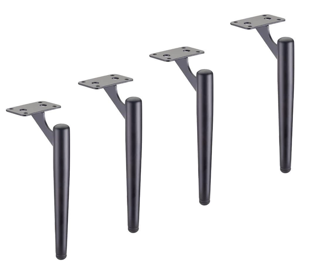 Pieds de canapé 40 cm métal noir mat | Solution pour surélever vos meubles bas