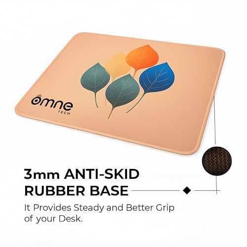 Image of Mousepad for Desk | Smooth Waterproof Surface, Anti-Slip Rubber Base, Durable & Comfortable Mouse Pad for Office, Laptop & Computer - Leaf Patten